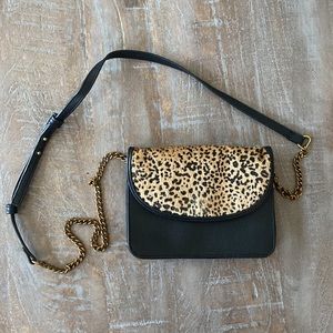 American Eagle Outfitters Black Faux Leather Cheetah Purse